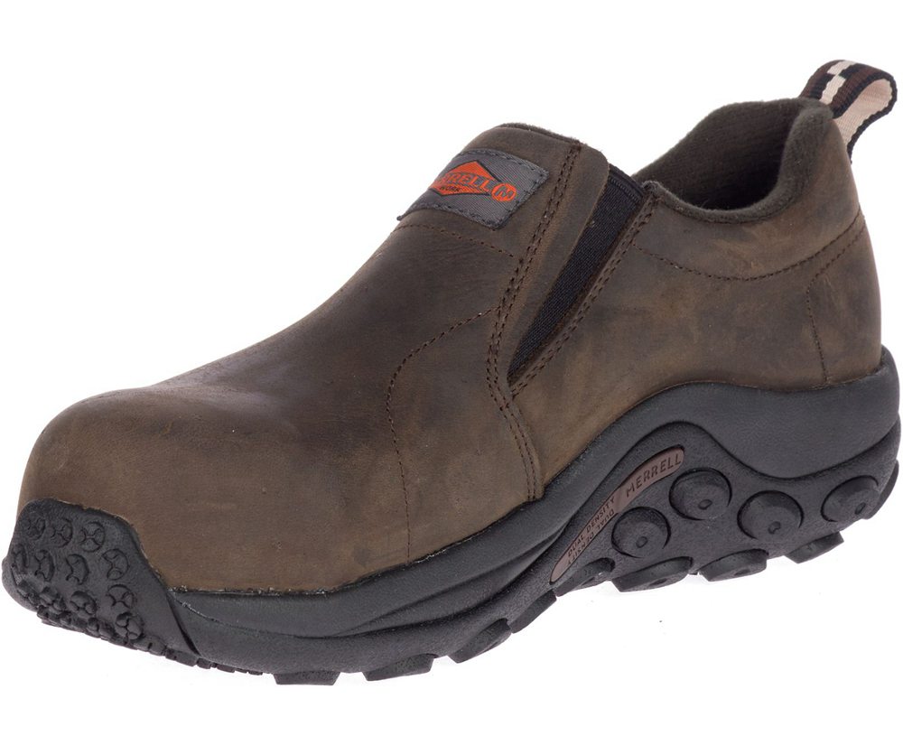 Slip On Senhora - Merrell Jungle Moc Couro Comp Toe Work - Marrom - JIG285713